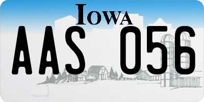 IA license plate AAS056