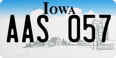 IA license plate AAS057