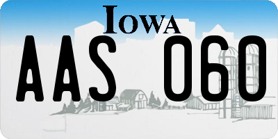 IA license plate AAS060