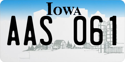 IA license plate AAS061