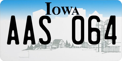 IA license plate AAS064