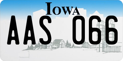 IA license plate AAS066