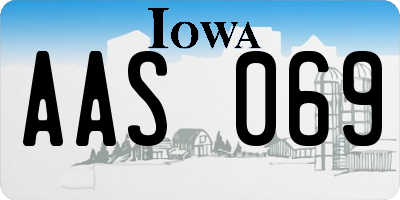 IA license plate AAS069