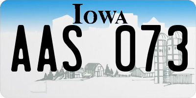 IA license plate AAS073