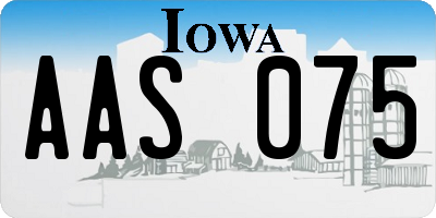 IA license plate AAS075