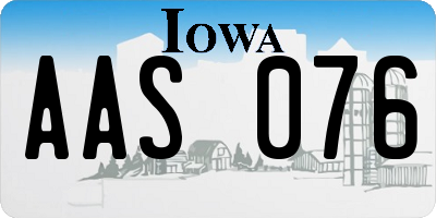 IA license plate AAS076