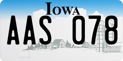 IA license plate AAS078