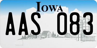 IA license plate AAS083