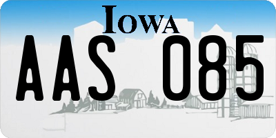 IA license plate AAS085