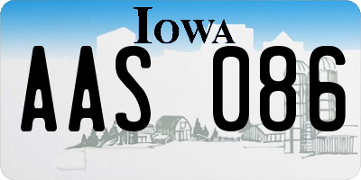IA license plate AAS086