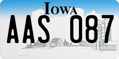 IA license plate AAS087