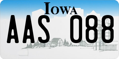 IA license plate AAS088