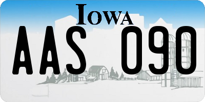 IA license plate AAS090