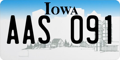 IA license plate AAS091