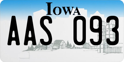 IA license plate AAS093