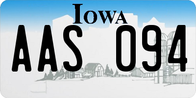 IA license plate AAS094