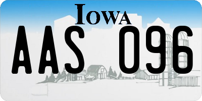 IA license plate AAS096