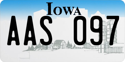 IA license plate AAS097