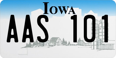 IA license plate AAS101