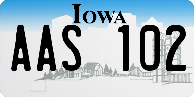 IA license plate AAS102
