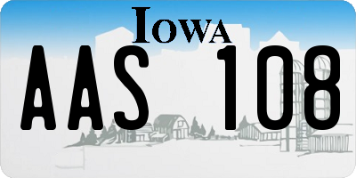 IA license plate AAS108