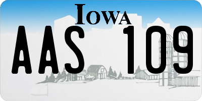 IA license plate AAS109