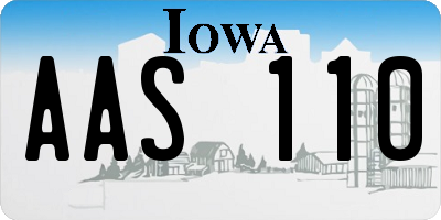 IA license plate AAS110