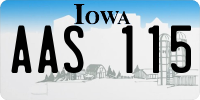 IA license plate AAS115