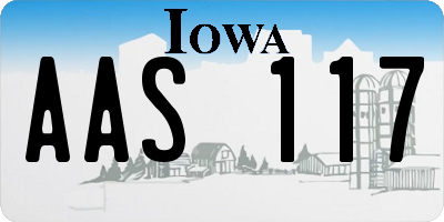 IA license plate AAS117