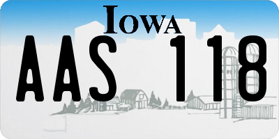 IA license plate AAS118