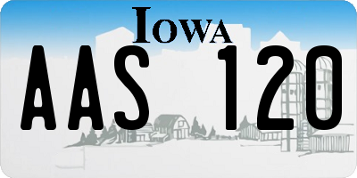 IA license plate AAS120