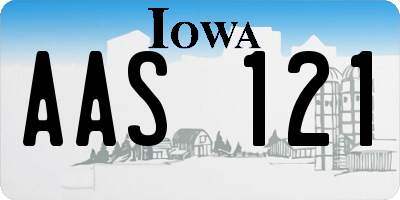 IA license plate AAS121