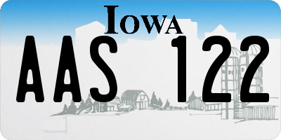 IA license plate AAS122