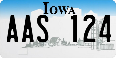 IA license plate AAS124