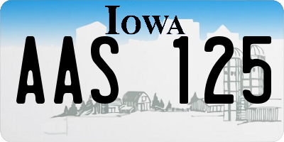 IA license plate AAS125