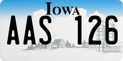 IA license plate AAS126