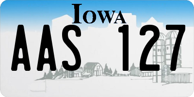 IA license plate AAS127