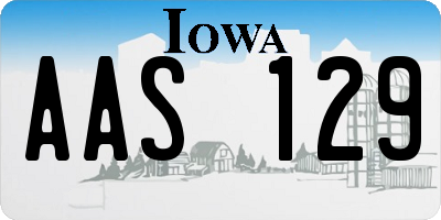 IA license plate AAS129