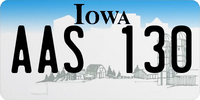 IA license plate AAS130