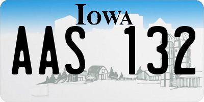 IA license plate AAS132