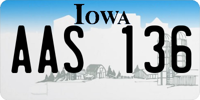 IA license plate AAS136