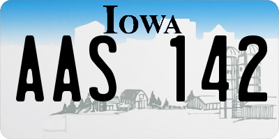 IA license plate AAS142