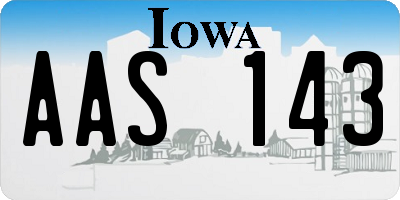 IA license plate AAS143