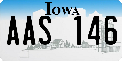 IA license plate AAS146