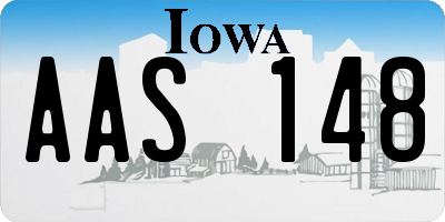 IA license plate AAS148