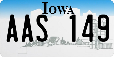IA license plate AAS149