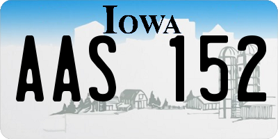 IA license plate AAS152