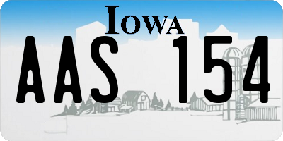 IA license plate AAS154