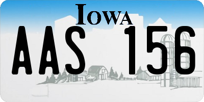 IA license plate AAS156