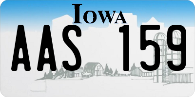 IA license plate AAS159